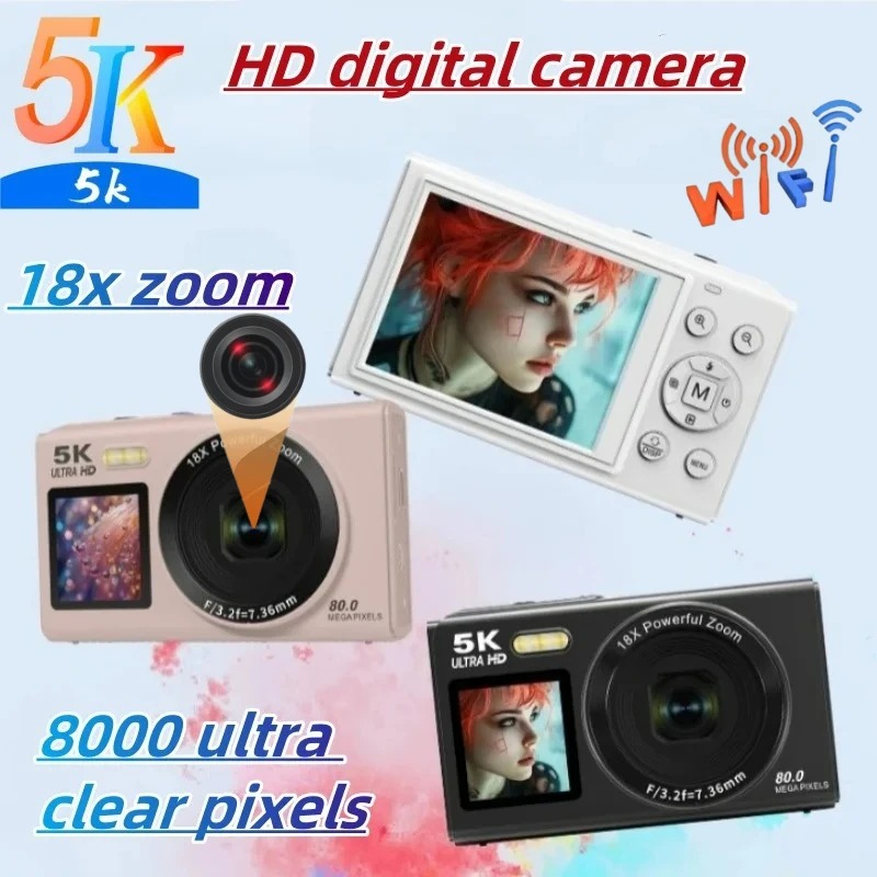 Kids Education News - Цифровая HD-камера 5K с Wi-Fi, 80