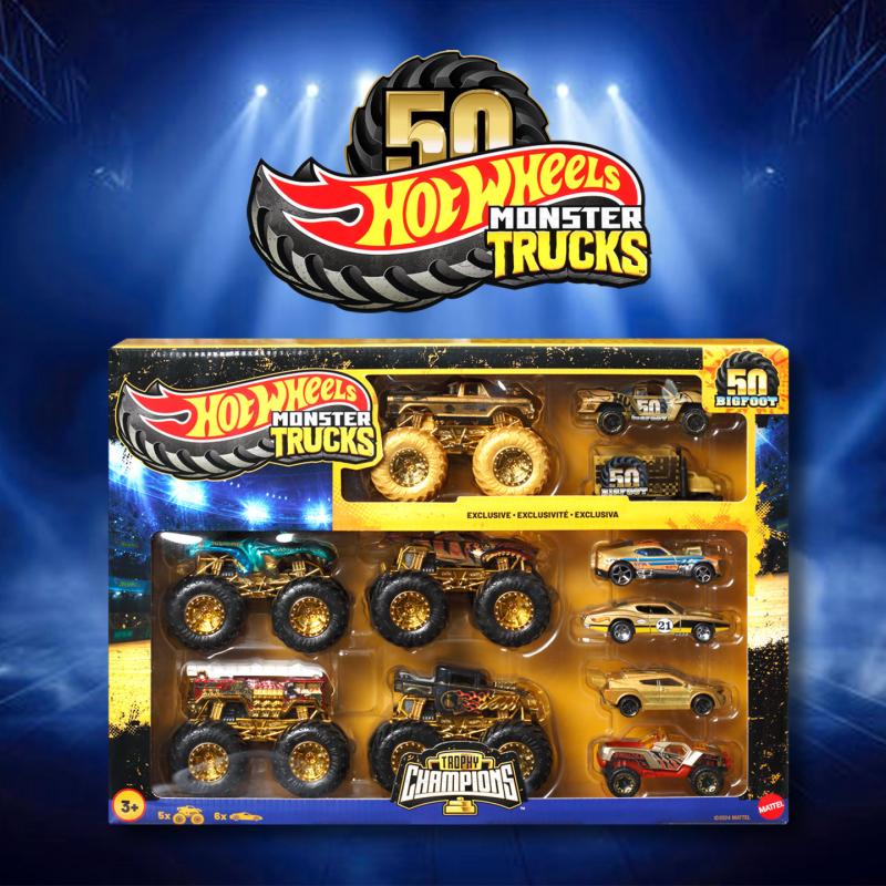 Hot Wheels Car Monster Trucks - Набор из 11 литых машинок Hot