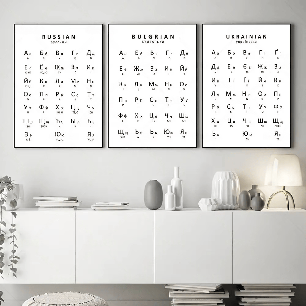Kids Educational Poster - 1 шт. Постер с русским, украинским