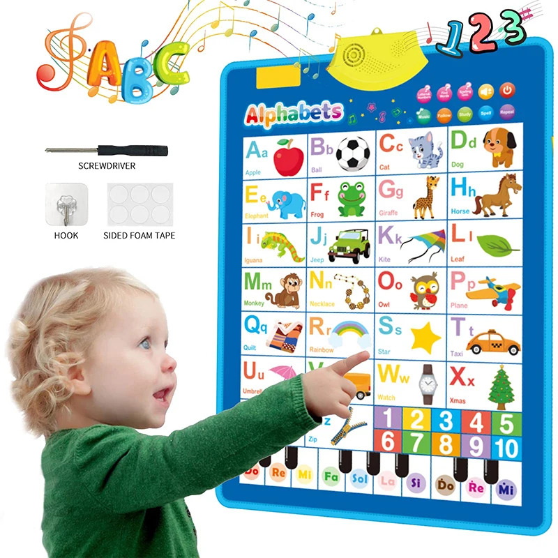 Kids Educational Posters - Электронная настенная диаграмма с английским алфавитом,
