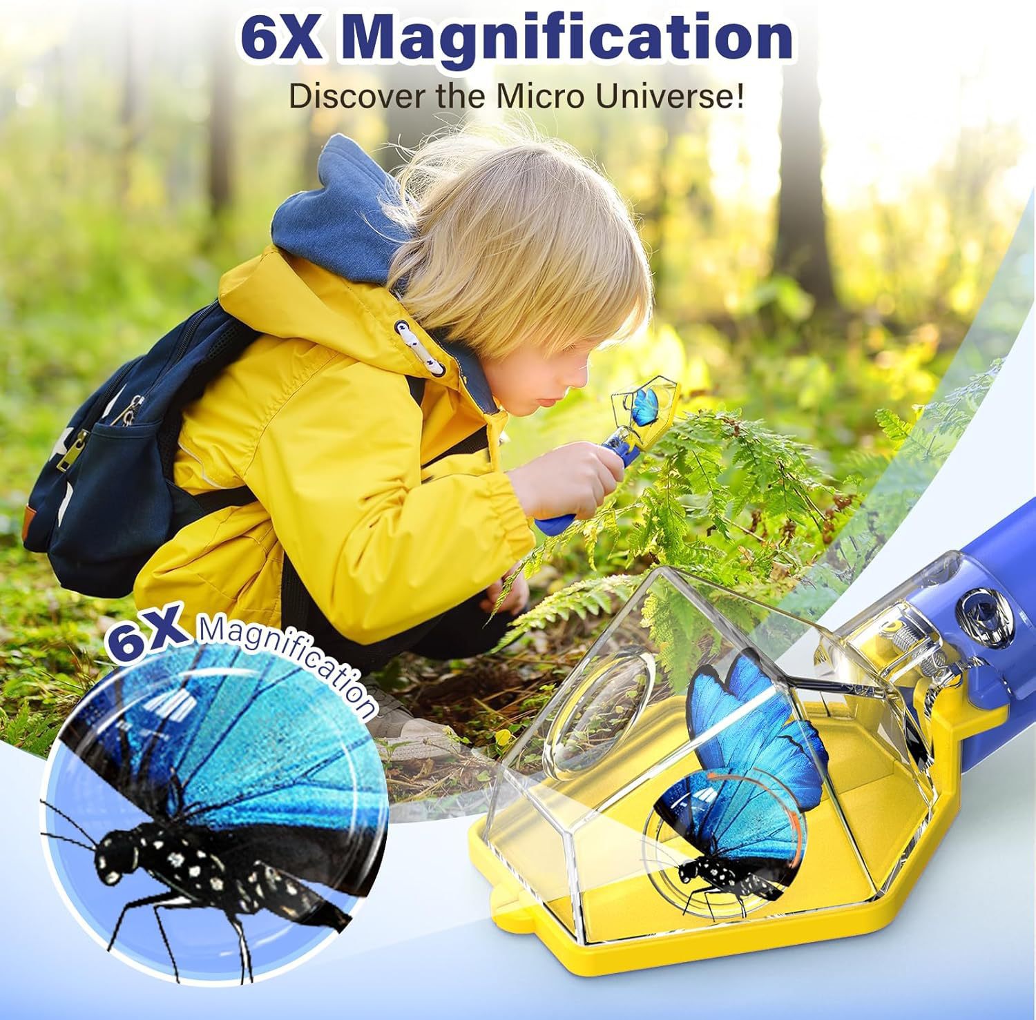 Лупа-увеличитель 6X для детей, – обзор и цена Kids Nature Education